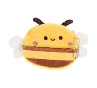 VANZACK Mini Porte Peluche Abeille Douce et Fuzzy Porte Clés Peluche Bourdon Sac Rangement pour Cartes et Écouteurs Accessoire Mignon pour Sac à Dos