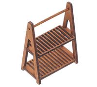 VANZACK Miniature Étagère Bois Double Décorative pour Maison de Poupée Meuble Miniature Lisse et Accessoire Multi Usage pour Décorations et Travaux DIY