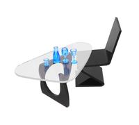 VANZACK Miniature Side Table and Chair Set for Dollhouse Realistic Living Scene Prop with Cup and Bottle Mini Furniture for Dollhouse Decoration