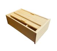 VANZACK Miniature Wooden Wardrobe for Dollhouse Tiny Closet in Light Design for Pretend Play and Doll Accessories