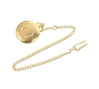 VANZACK Montre de Poche Grand Modèle Doré à Motif Gravé Accessoire de Mode Vintage pour Homme Montre Pendentif Pratique et Résistante