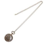 VANZACK Montre De Poche Vintage pour Homme à Quartz Sculptée en Métal Effet Antique, Chiffres Arabes, Chaîne Fine, Style Rétro Classique, Accessoire Élégant pour Usage Quotidien