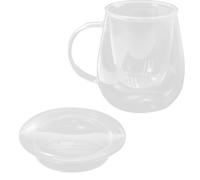 VANZACK Mug à Thé en Verre Borosilicate 550ml Infuseur en Acier Inoxydable et Couvercle Tasse pour Thé en Vrac Résistante à Haute Température pour Maison et Bureau