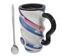VANZACK Mug en Porcelaine Licorne avec Couvercle, 500ml, Ambiance Noël | Céramique, Poignée Courbe, Ouverture Large, Anneau D’étanchéité, Bureau et Maison, Boisson Chaude Style Aléatoire