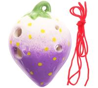 VANZACK Ocarina Céramique Forme Fraise pour Garçon Fille Débutants Instrument Portable Design Créatif