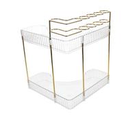 VANZACK Organisateur De Comptoir De Salle De Bain Angle Étagère à Plusieurs Niveaux pour Soins De Peau Et Cosmétiques Support pour Pinceaux De Maquillage