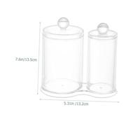 VANZACK Organisateur de Coton Transparent à Deux Compartiments avec Couvercle Boîte de Rangement Compacte et Élégante pour Cotons et Cotons-tiges Protection Anti-poussière pour Salle de
