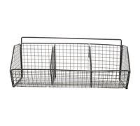 VANZACK Organisateur Mural Cuisine Noir en Métal Étagère de Rangement à 3 Compartiments Simple Couche Panier à Épices et Porte-Éponge Support Mural pour Oignons Gingembre et Ail