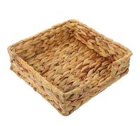 VANZACK Panier de Rangement Carré en Paille Tressée 22X22X7 CM Organisateur de Bureau Naturel pour Mouchoirs et Petits Objets Panier Tissé Décoratif Polyvalent pour Maison Cuisine