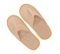 VANZACK Pantoufles Jetables Anti-dérapantes Lin Jaune Légères et Confortables pour Invités et Hygiéniques pour Maison Hôtel Spa