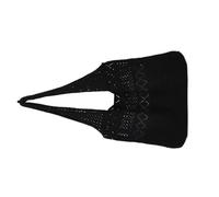 VANZACK Paquet Bandoulière en Maille Crochetée Noire pour Femme, Léger Chic | Polyester, Style Simple et Mode, Usage Extérieur ou Affaires, Pratique à Porter, Format Fourre-tout