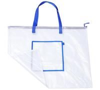 VANZACK Paquet Organiseur Pratique avec Poignée Transparent en PVC et Fermeture Éclair et Étanche pour Grandes Affiches pour Enseignants et Artistes