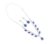 VANZACK Parure Bijoux Femme Mariage Élégante Collier Ras Du Cou Cristal et Boucles Oreilles Pendantes Ensemble Scintillant pour Mariée et Demoiselles Honneur