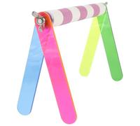 VANZACK Perchoir à Oiseaux Délicat, Support D'entraînement, Plastique, Rond | Petits Oiseaux et Calopsittes, Design Autoportant, Usage Bureau, Couleurs Lumineuses, Stable