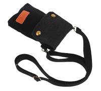 VANZACK Petit Paquet Bandoulière pour Téléphone pour Femmes en Toile Noire 3 Compartiments Petit Format Compact avec Sangle Réglable Portefeuille et Bourse Intégrés Usage Quotidien et