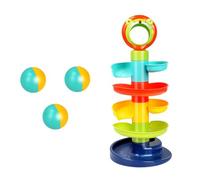 VANZACK Piste à Billes Educatif pour Garçon Fille Ans Tour à Niveaux avec Balles Glissantes Puzzle Éveil et Développement Cognitif Ludique