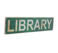 VANZACK Plaque Décorative Bibliothèque Étain Vintage Design Rétro Artistique pour Maison et Bureau Panneau Mural Étanche pour Salle de Lecture et Décoration Intérieure Extérieure