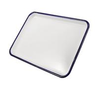 VANZACK Plat à Four Rectangulaire en Émail, Multifonctionnel, Blanc | Surface Lisse, Conduction Rapide, Usage la Cuisine et Congélateur, Rangement Facile, Format Rectangulaire