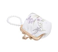 VANZACK Pochette Brodée avec Motifs Floraux Petite Trousse à Maquillage pour Femmes Mini Porte-Monnaie avec Fermeture Sécurisée Sac Tissu Pratique pour Voyages et Déplacements