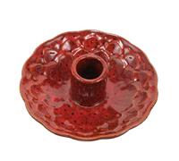 VANZACK Porte-brûleur Céramique Vintage Support pour Bâton Parfumé Lotus Rouge Élégant pour Maison et Temple