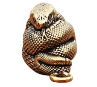 VANZACK Porte-clés Serpent en Laiton Or, Statue de Serpent Chinoise Miniature, Ornement Délicat Léger, Décoration pour Desktop Decor et Spring Festival Lucky Hanging Decoration