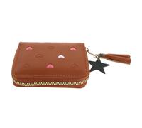 VANZACK Porte Zippé Compact pour Femmes Pochette Cartes Design Pratique et Durable pour Sac à Main ou Poche Accessoire Multifonctionnel Couleur Marron