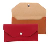 VANZACK Portefeuille Enveloppe en PU Multifonction pour Femmes, Porte-Billets et Organiseur de Cartes, Lot de 2, Format Long Rectangulaire, Marron et Rouge Foncé, Gestion de Budget