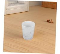 VANZACK Poubelle à Motif Marbre avec Anneau Presseur Corbeille Plastique Blanche Ronde Capacité Importante pour Bureau Cuisine Salle de Bain et Domicile