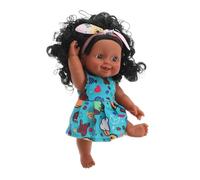 VANZACK Poupée Réaliste Vinyle Souple et Flexible Poupée Afro Noire avec Cheveux Bouclés Compact et Vivant pour Compagnonnage et Jeu Créatif Couleur Aléatoire Couleur Aléatoire