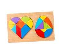 VANZACK Puzzle Bois Œuf Cœur Éducatif Tangram Bois pour Garçon Fille de Jeux de Construction pour Développer la Créativité Coordination Main Oeil