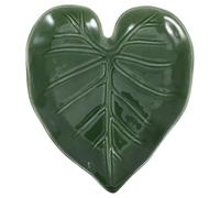 VANZACK Repose-Cuillère en Céramique Haute Température de Feuille Monstera Support Ustensiles Cuisine Multifonction Porte-Sachets de Thé Décoratif pour Plan de Travail