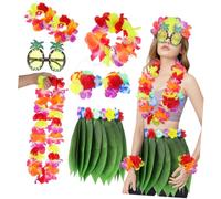VANZACK Robes Hawaïennes Pour Enfants Ananas D'abord Fantaisie Décorations De Fête Tropicales Costume De Hula Costumes Décor Tropical Jupe Luau Tenue Décorations Hawaïennes Pour La Fête