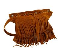 VANZACK Sac Bandoulière Femme Avec Franges Déco Sac Seau Rétro Multifonction Porté Épaule Et Crossbody Élégant Marron