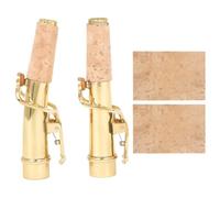 VANZACK Saxophone Soprano Necks Laiton avec Feuilles de Liège Courbé et Droit Résistant Déformation de Remplacement pour Instruments de Musique