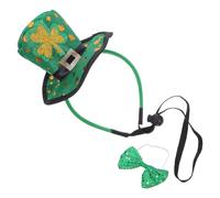 VANZACK Serrage-tête pour Saint-patrick 2 Pièces avec Mini Chapeau Haut-de-forme Vert en Tissu Léger et Bandeau Trèfle, Accessoire Costume Lutin Festif pour Fête Irlandaise et