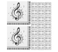 VANZACK Serviettes en Papier Absorbantes et Carrées Jetables Lot de 40 à Motif Notes de Musique Décoratives pour Fête D'anniversaire et Soirées Musicales