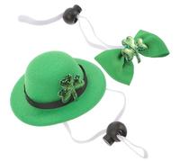 VANZACK Set Costume Saint-Patrick pour Chien et Chat Accessoires Léger avec Chapeau Haut de Forme et Collier Décoration Festive Irlandaise pour Fête et Photos