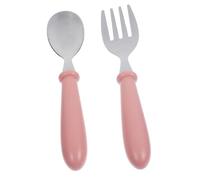 VANZACK Set Couvert Garçon Fille Inox avec Boîte de Rangement Cuillère et Fourchette Garçon Fille Rose pour Apprentissage Autonome