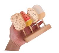 VANZACK Set Cuisine Bois pour Garçon Fille Glace Donuts et Œufs Bois Accessoires Simulation Alimentaire pour Jeu Imitation Décoration Réaliste pour Fête et Jeu de Rôle