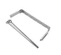 VANZACK Set de Barbecue INOX Pliable avec Brochettes Plates Antirouille pour Grillade Extérieure Résistante Chaleur Accessoire pour Pique et Pendaisons de Crémaillère