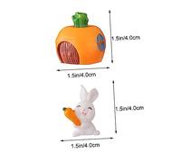 VANZACK Set de Figurines Miniatures Lapin PVC pour Décoration Gâteau Cupcake et Voiture Ornements Lapin de Pâques Accessoires DIY pour Paysage Micro et