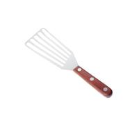 VANZACK Spatule à Steak Acier Inoxydable avec Fentes Pelle de Cuisson Anti-huile Manche Bois Ergonomique Ustensile Cuisine Inox pour Retourner Viandes et Poissons