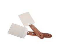 VANZACK Spatule Inox Multifonction pour Steak et Pizza avec Manche Bois Ergonomique Large Tête Plate pour Cuisine et Barbecue Outil Pratique avec Suspendu Lot