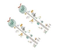 VANZACK Sticker Mural Mesure Hauteur Garçon Fille Autocollant Amovible Décor Chambre Garçon Fille Set Design Animaux Forêt Colorée