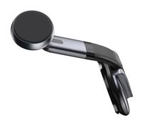 VANZACK Support Magnétique Voiture à Ventouse Forte Adhérence Pivotant et Télescopique Alliage Noir Support de Téléphone Portable pour Tableau de Bord Compatible GPS et Smartphones