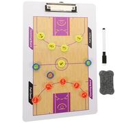 VANZACK Tableau de Basketball Réutilisable PVC Double Face pour Entraîneurs | Schéma Terrain Complet, Demi-terrain Étendu, Tracer de Statistiques Joueur, pour Séances D'entraînement Couleur Aléatoire