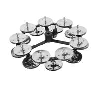 VANZACK Tambourine Hihat Double Rangées Acier Inoxydable Argenté Accessoire pour Batterie Anneau à Cloche Percussion Instrument de Musique Polyvalent