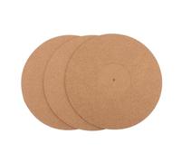 VANZACK Tapis de Liège Lot de 3 Pièces pour Platine Vinyle 12 Pouces Accessoire Rétro Réduit les Vibrations et Stabilise L'enregistrement pour Tourne-disques