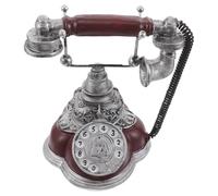 VANZACK Téléphone Décoratif Vintage en Résine Rouge Modèle Rétro à Cadran Rotatif Ornement D’Intérieur pour Salon Chambre ou Cave à Vin - Accessoire Décoration Artisanale et Objet de
