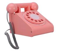 VANZACK Téléphone Factice Bois pour Jeu Imitation Interactif et Sûr pour Garçon Fille Modèle Rétro Rose Adapté Au Jeu Éducatif et Social